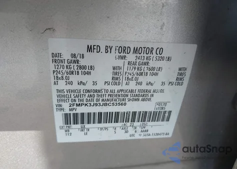 2018 Ford Edge Sel from USA, damaged, VIN 2FMPK3J93JBC53560